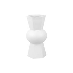present time - Vase Geo Count polyresin white